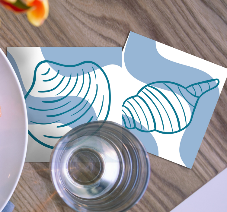 Dessous de verre geek illustrations de coquillages stylisées - TenStickers