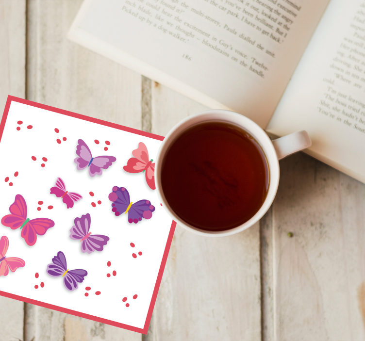 Dessous de verre geek illustrations de papillons vifs - TenStickers