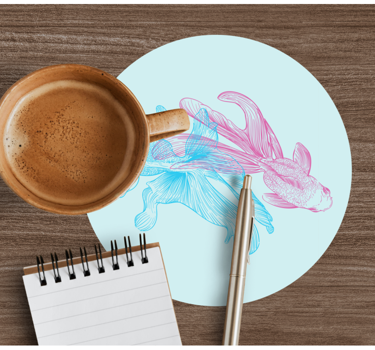 Dessous de verre geek illustrations de poissons bicolores - TenStickers