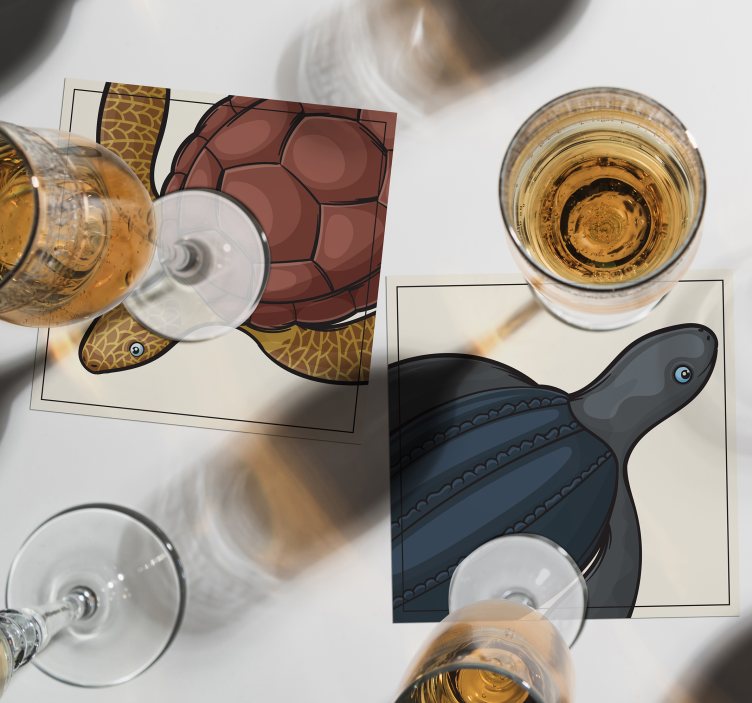 Dessous de verre geek illustrations de tortues colorées - TenStickers