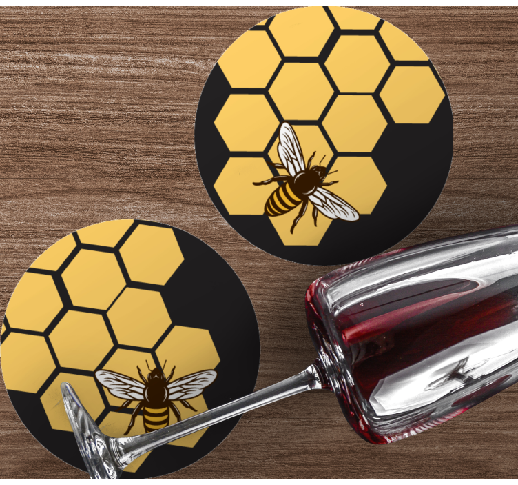 Dessous de verre geek motif abeille et alvéole - TenStickers