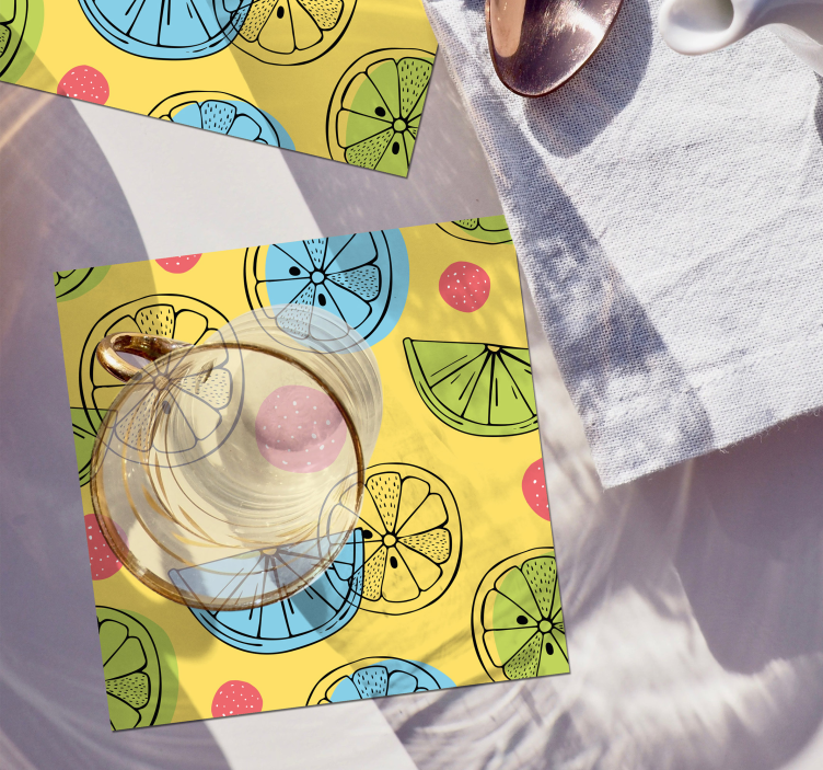 Dessous de verre geek motif agrumes colorés - TenStickers