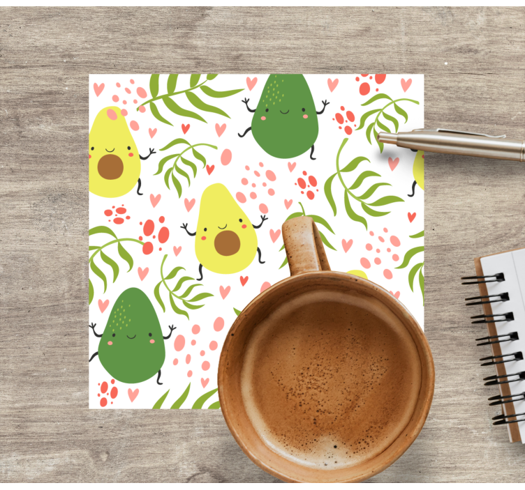 Dessous de verre geek motif avocat mignon - TenStickers