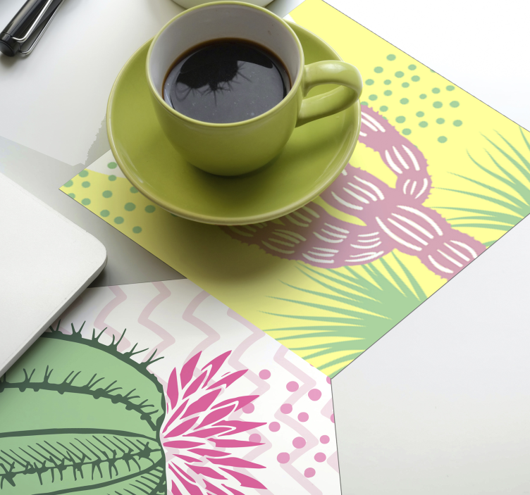 Dessous de verre geek motif cactus vibrant - TenStickers
