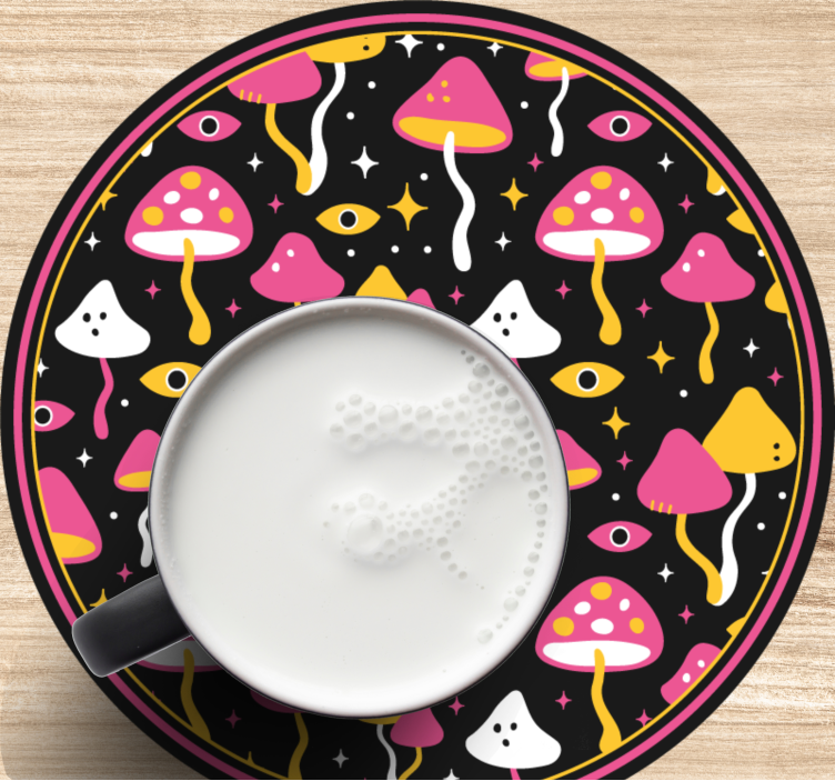 Dessous de verre geek motif champignons colorés - TenStickers