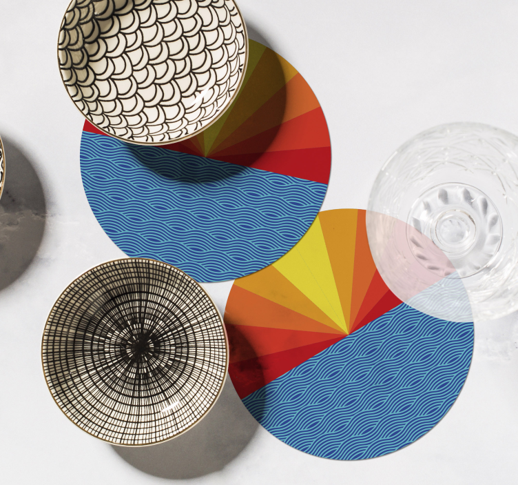 Dessous de verre geek motif circulaire géométrique vibrant - TenStickers