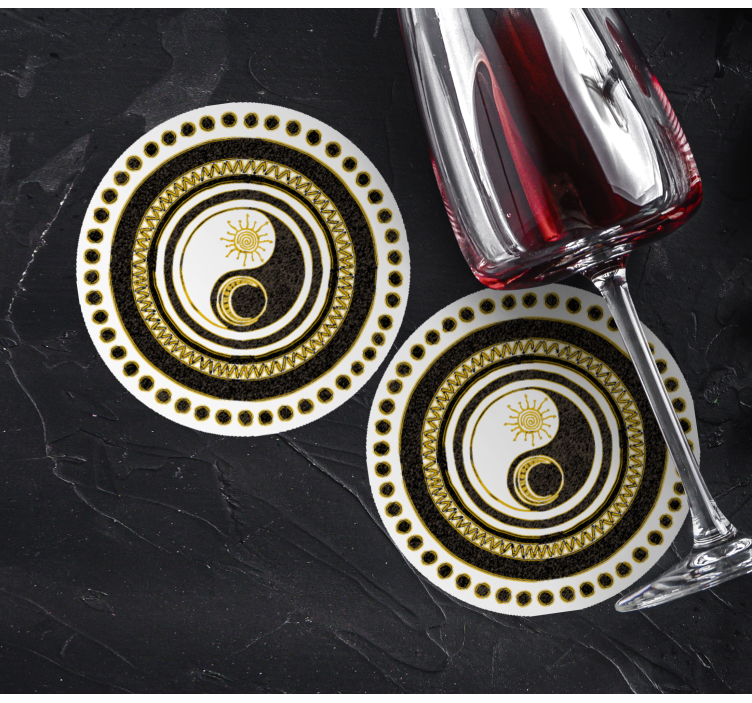Dessous de verre geek motif circulaire yin yang - TenStickers