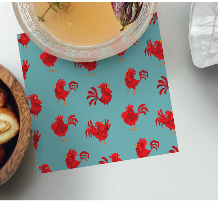 Dessous de verre geek motif coq vibrant - TenStickers