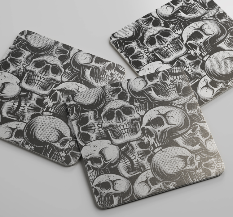 Dessous de verre geek motif crâne monochrome - TenStickers
