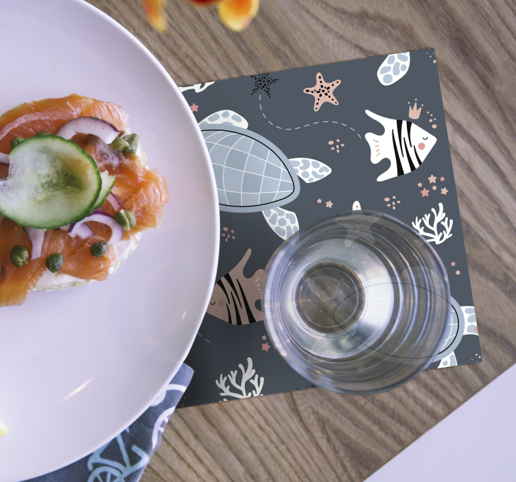 Dessous de verre geek motif créatures marines - TenStickers