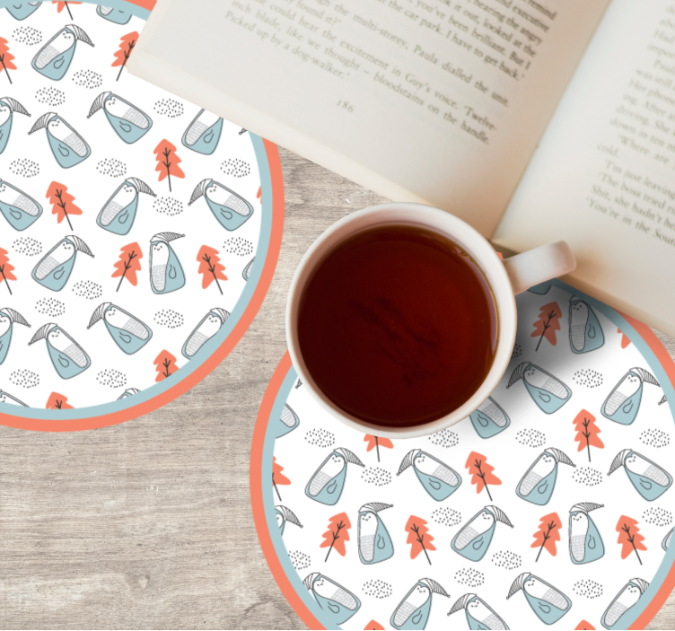 Dessous de verre geek motif de feuilles original - TenStickers