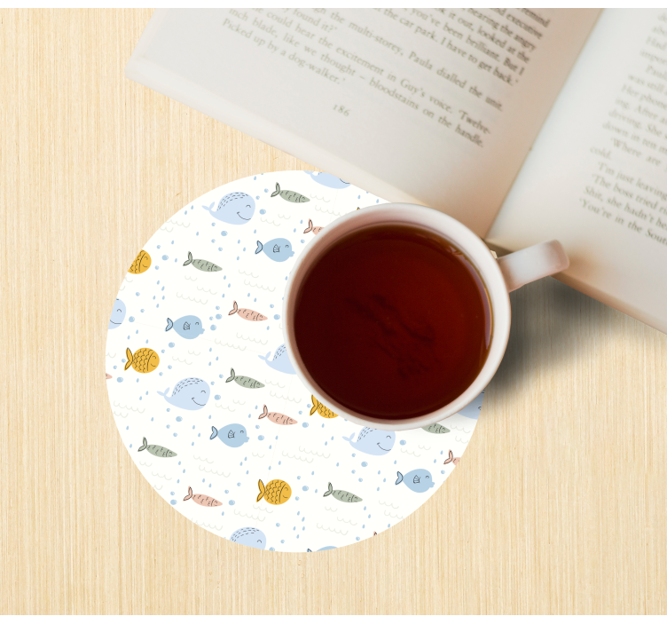 Dessous de verre geek motif de poissons colorés - TenStickers