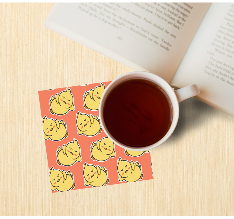 Dessous de verre geek motif de poussins jaunes charmants - TenStickers