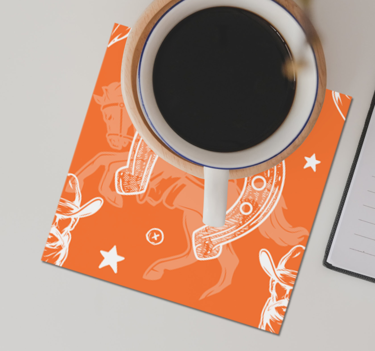 Dessous de verre geek motif fer à cheval rustique - TenStickers