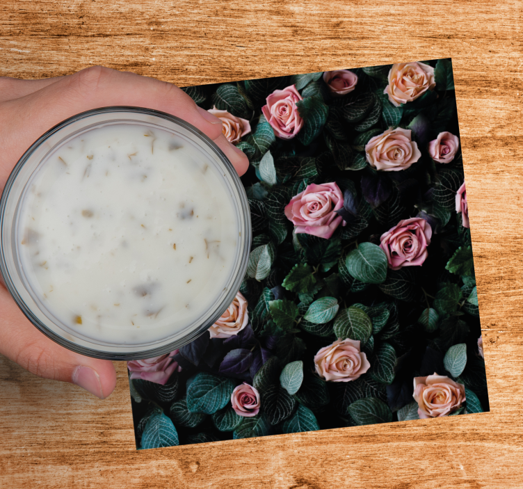 Dessous de verre geek motif floral romantique - TenStickers