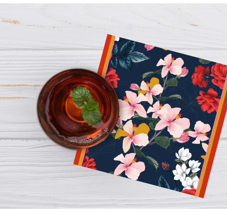 Dessous de verre geek motif floral tropical - TenStickers