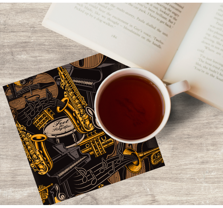 Dessous de verre geek motif instruments de musique - TenStickers