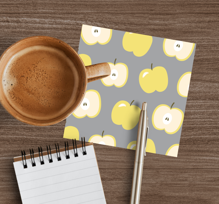 Dessous de verre geek motif pomme jaune - TenStickers
