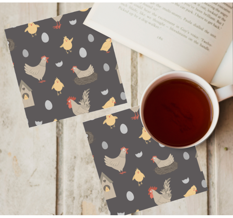 Dessous de verre geek motif poules et œufs - TenStickers