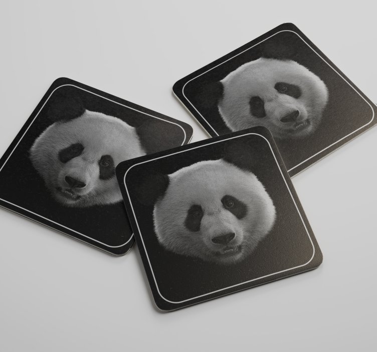Dessous de verre geek motif visage de panda - TenStickers