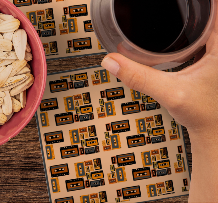 Dessous de verre geek motifs cassettes vintage - TenStickers