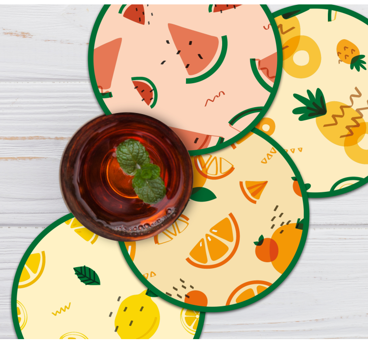 Dessous de verre geek motifs de fruits tropicaux - TenStickers