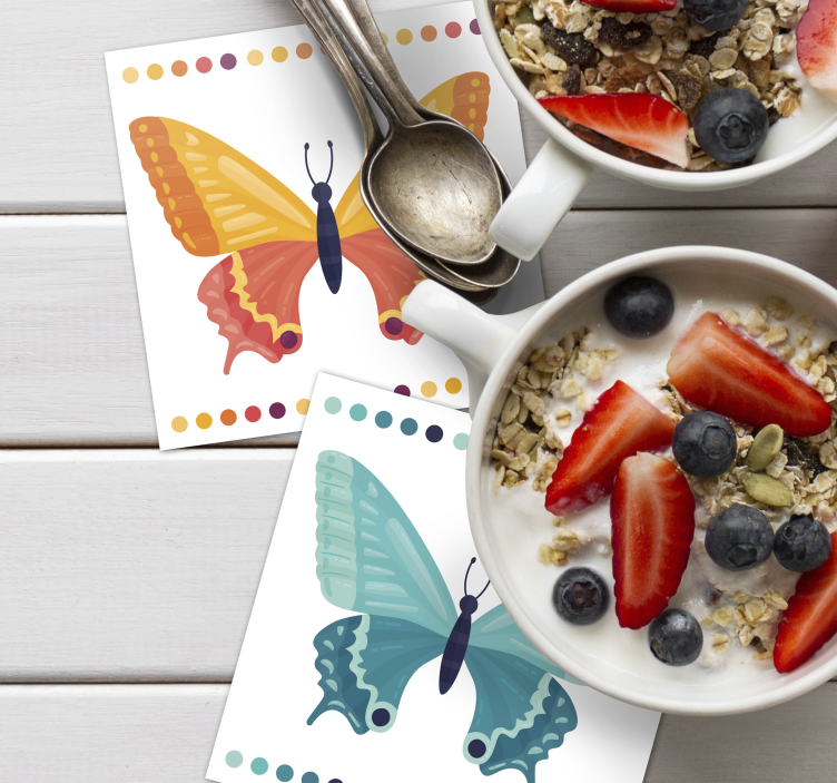 Dessous de verre geek motifs de papillons colorés - TenStickers