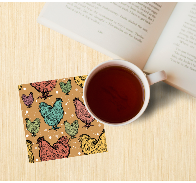 Dessous de verre geek motifs de poules colorées - TenStickers