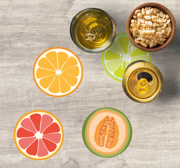 Dessous de verre geek motifs de tranches de fruits - TenStickers