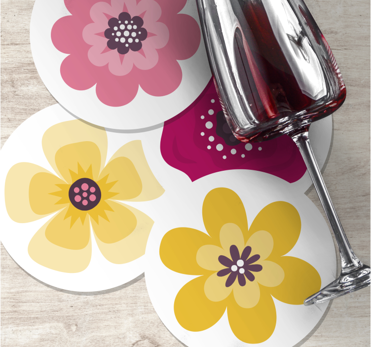 Dessous de verre geek motifs floraux vibrants - TenStickers