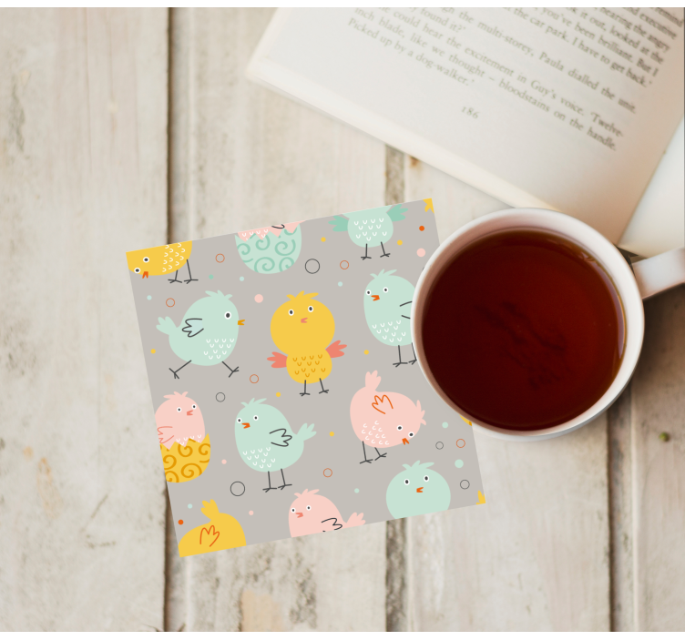 Dessous de verre geek oiseaux colorés fantaisistes - TenStickers