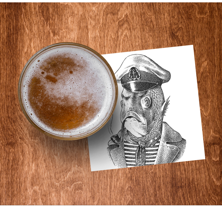 Dessous de verre geek personnage de captain fish - TenStickers