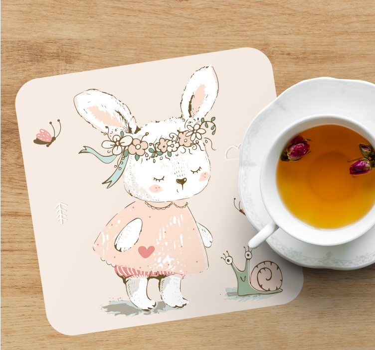 Dessous de verre geek personnage de lapin fantaisiste - TenStickers