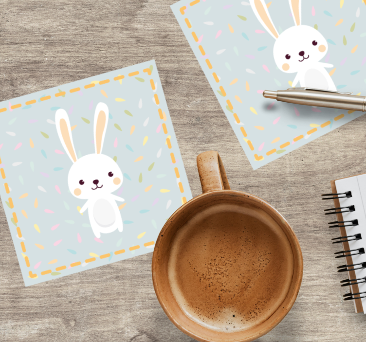 Dessous de verre geek personnage de lapin mignon - TenStickers