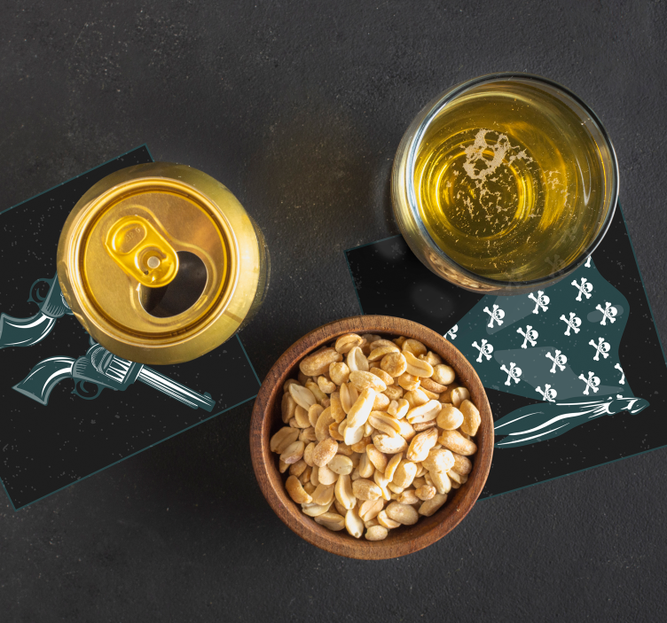 Dessous de verre geek revolvers croisés et bandana - TenStickers