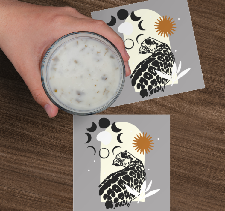 Dessous de verre geek silhouette de léopard élégant - TenStickers