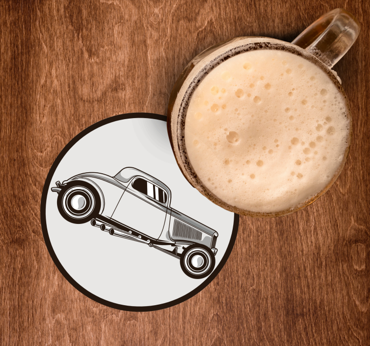 Dessous de verre geek silhouette de voiture classique - TenStickers