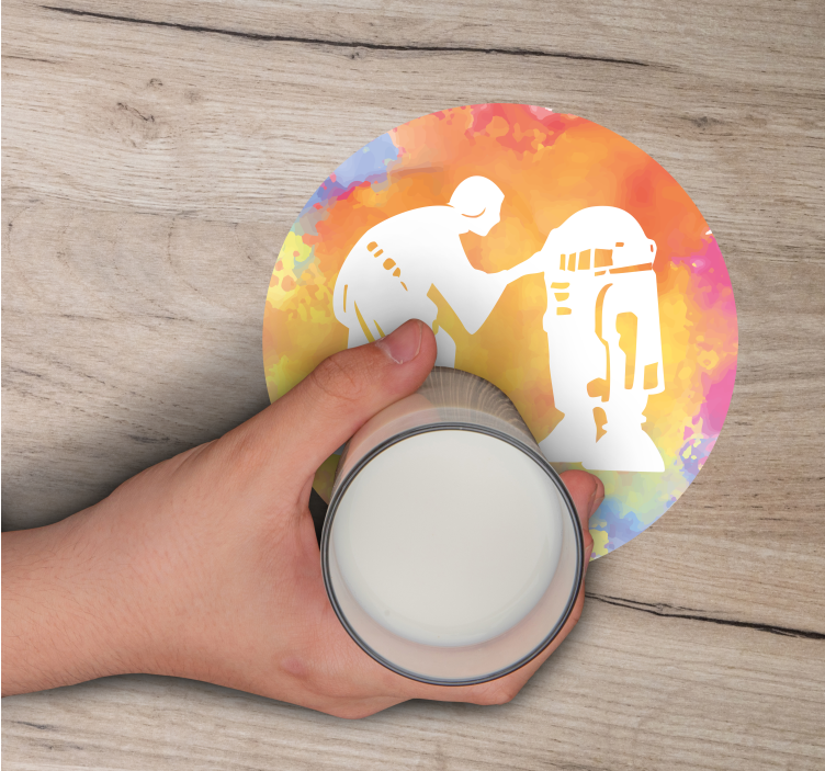 Dessous de verre geek silhouette d'interaction personnage - TenStickers