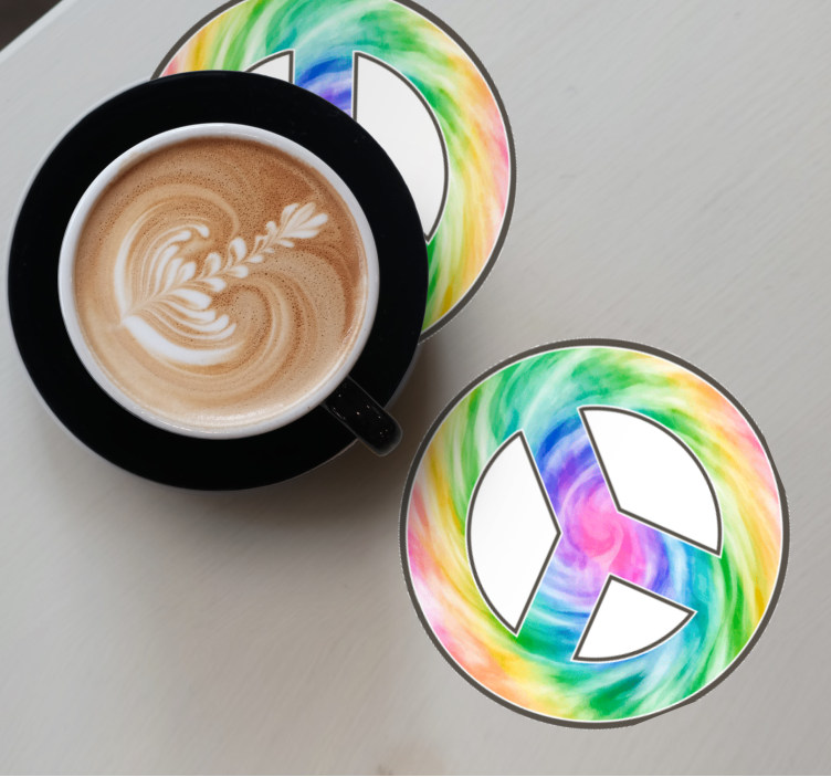 Dessous de verre geek symbole de paix coloré - TenStickers