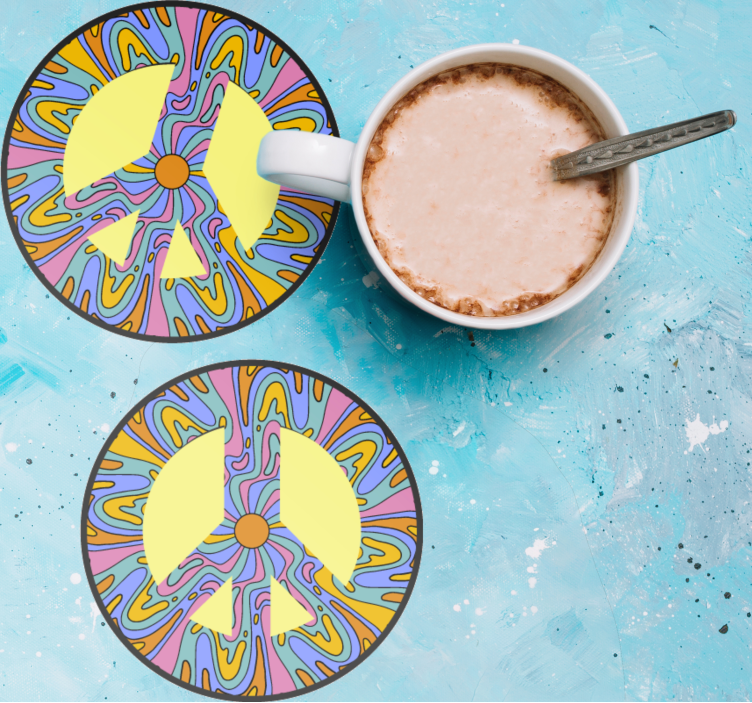 Dessous de verre geek symbole de paix vibrant - TenStickers