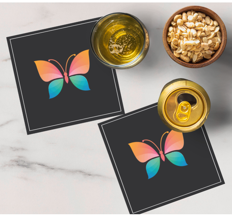 Dessous de verre geek symbole de papillon coloré - TenStickers