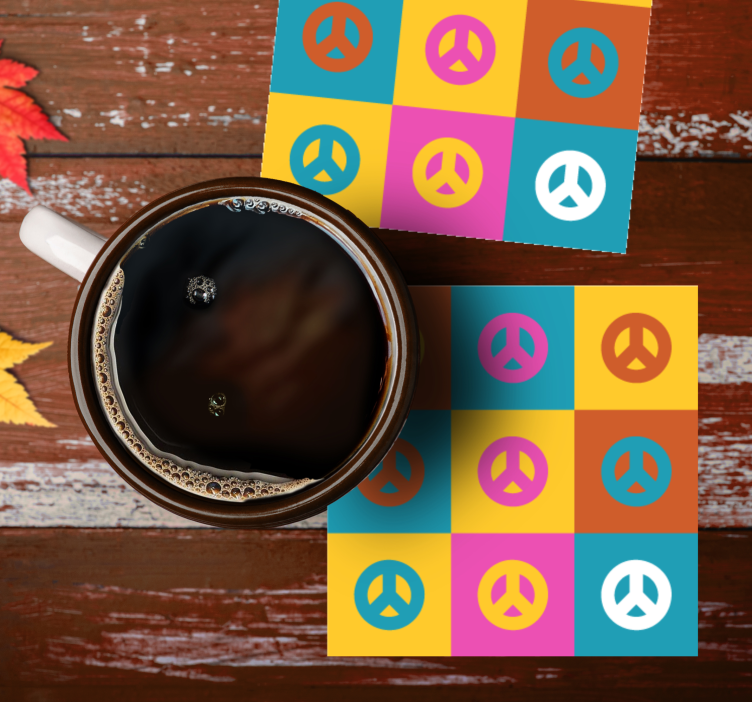 Dessous de verre geek symboles de paix colorés - TenStickers