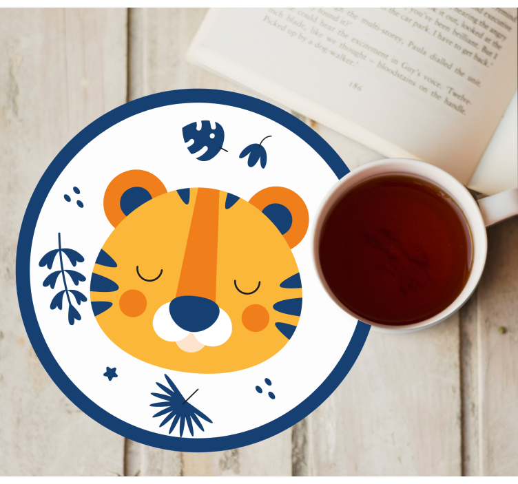 Dessous de verre geek tête de tigre mignonne - TenStickers