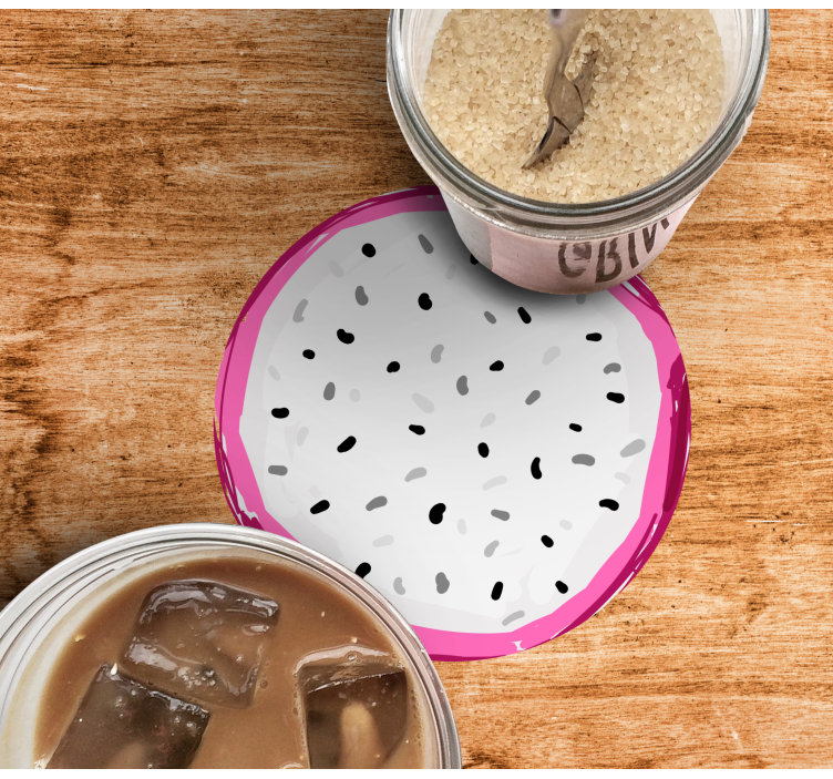 Dessous de verre geek tranche colorée de fruit du dragon - TenStickers