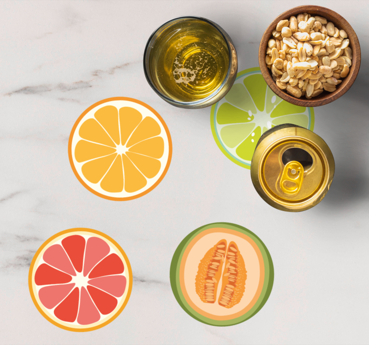 Dessous de verre geek tranches de fruits - TenStickers