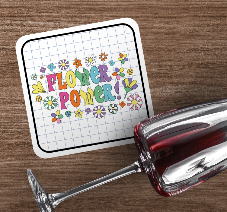 Dessous de verre geek typographie florale colorée - TenStickers