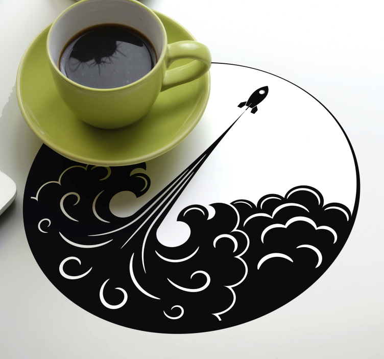 Dessous de verre geek vagues de lancement de fusée - TenStickers