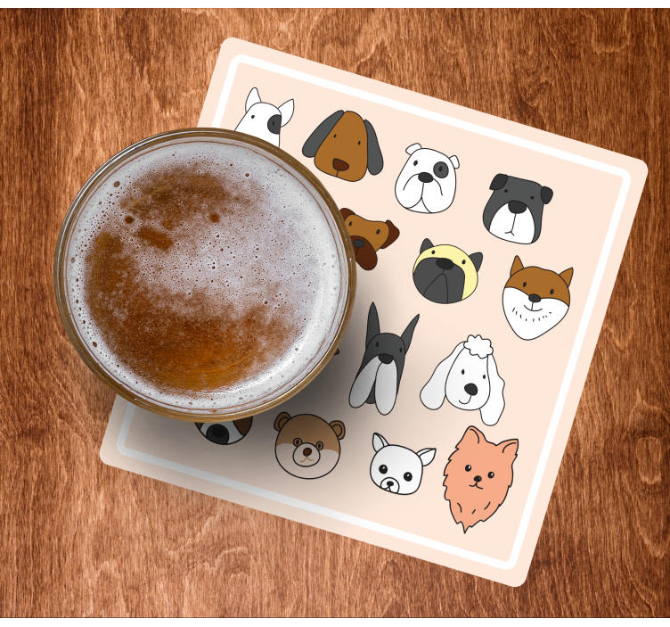 Dessous de verre geek visages d'animaux mignons - TenStickers