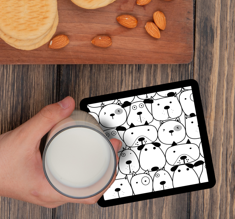 Dessous de verre geek visages de chiens fantaisistes - TenStickers