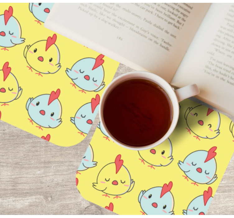 Dessous de verre geek visages de poules mignons - TenStickers